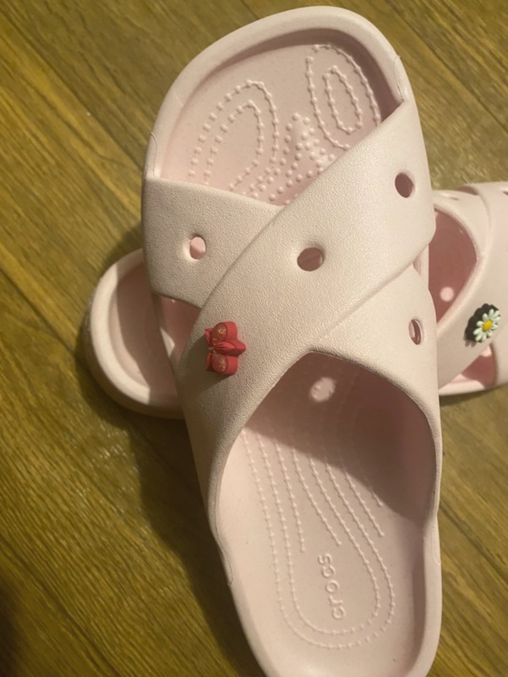 CROCS Kids Light Pink Crisscross Slip-On Sandals